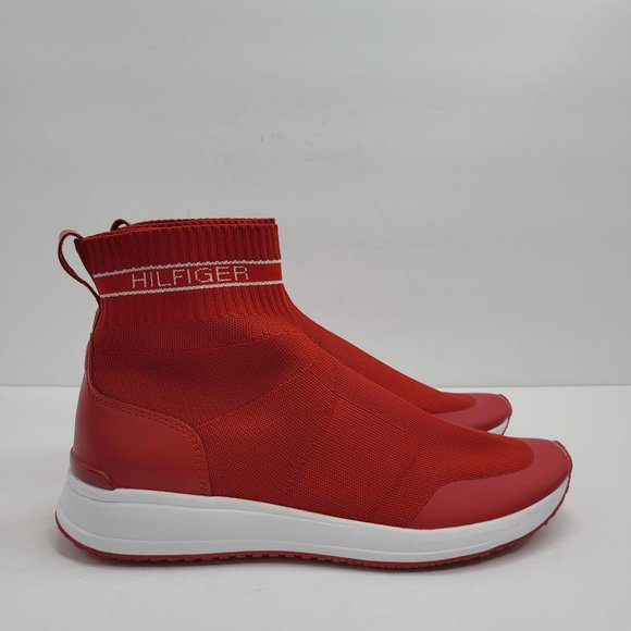Tommy Hilfiger Shoes - Tommy Hilfiger Slip On Knit High Top Women's Red Shoes TWRECO-R US Size 11M